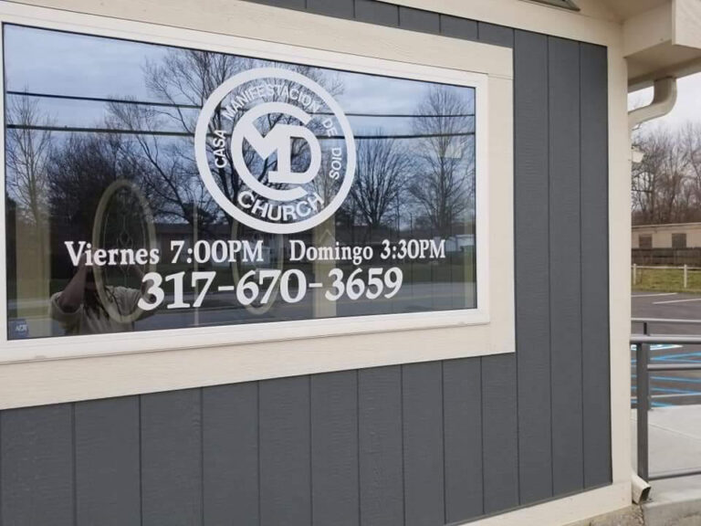 Lettering on a window